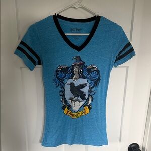 Harry Potter Ravenclaw Blue V-Neck Tee with Black Trim